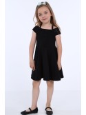 Girls\' dress with thin straps, black NDZ8494 - Online store - Boutique